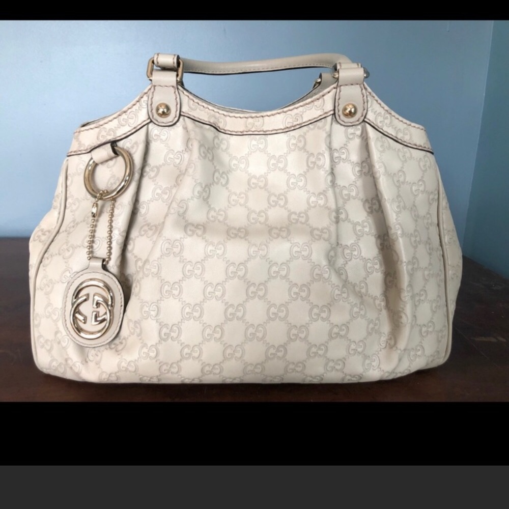 Gucci Sukey Off-White Guccissima Leather